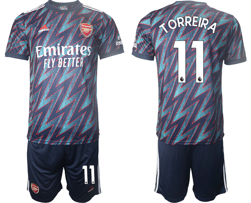 Men 2021-2022 Club Arsenal away blue #11 Soccer Jersey
